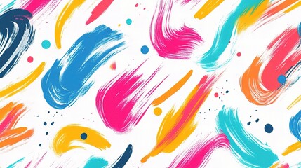 Vibrant Abstract Brushstroke Pattern in Bright Colors