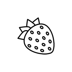 strawberry icon Flat symbol set outline
