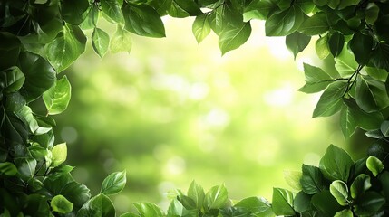Obraz premium Lush Green Foliage Framing a Vibrant Nature Background