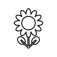 sunflower icon Flat symbol set outline