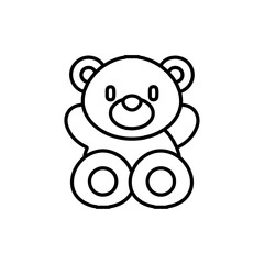 teddy icon Flat symbol set outline