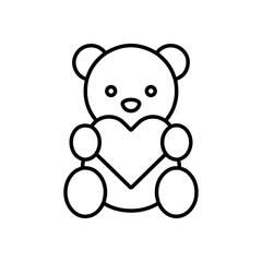 teddy icon Flat symbol set outline