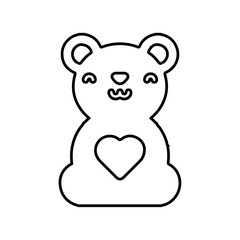 teddy icon Flat symbol set outline