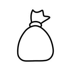 trash bag icon Flat symbol set outline
