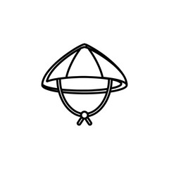 bamboo hat icon Flat symbol set outline