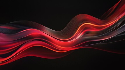A sleek red and black background with abstract wave patterns, symbolizing movement and progress