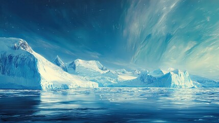 Dreamlike Aurora Over an Icy Landscape