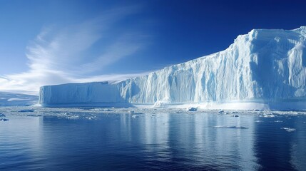Luminous Antarctic Glaciers Under Aurora Skies