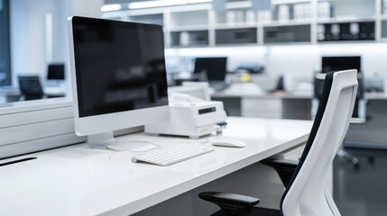 Workstation: A dedicated desk or area with all the necessary tools, such as a computer, printer, and stationery, to complete tasks effectively and efficiently.
