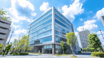 Fototapeta premium Modern White Desk Setup with Accessories in a Bright Office Space