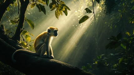 Realistic monkey wallpaper with a touch of elegant color 