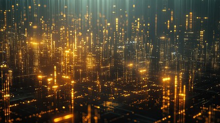 Obraz premium Abstract Glowing Data Visualization with Digital Light Effects