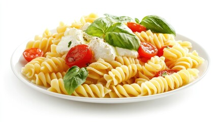 Delicious Twisted Pasta with Fresh Basil and Cherry Tomatoes