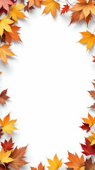 Maple border frame white background