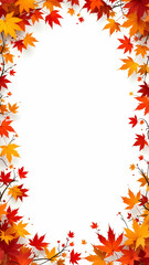 Maple border frame white background