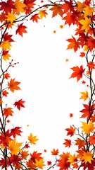 Maple border frame white background