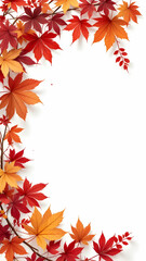 Maple border frame white background