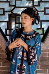 Chinese traditional ancient style Hanfu female portrait