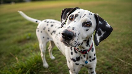 Curious Dalmatian in a Field