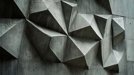 Abstract geometric concrete wall texture with 3D pyramidal shapes.
