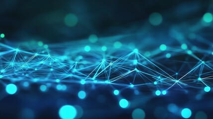Abstract Digital Circuitry Background with Glowing Nodes and Lines