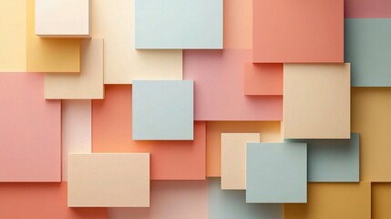 Abstract Geometric Background of Colorful Square Shapes in Layers