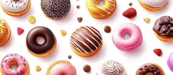 Delicious Donuts Assortment Sweet Treats Bakery Food Photography