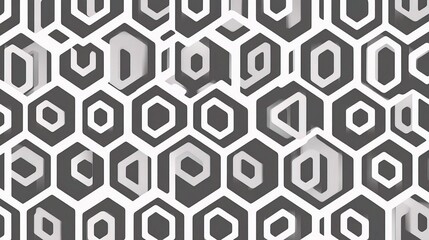 Small Hexagon Shape Design in Light Grey and White Tones