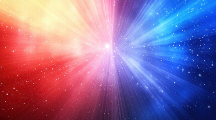 Fototapeta premium Colorful cosmic explosion in space with stars
