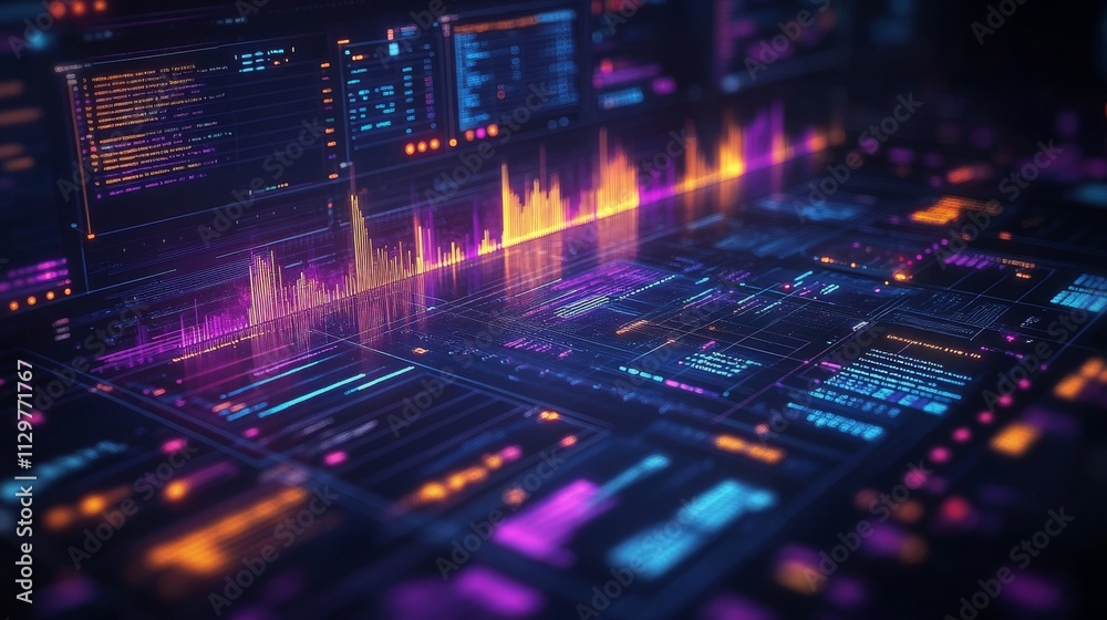 Poster ai-powered financial modeling tools on digital interface displaying predictive analytics in action