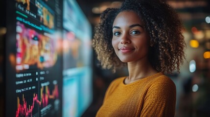 Collaborative session with digital whiteboards in a modern office setting during evening hours