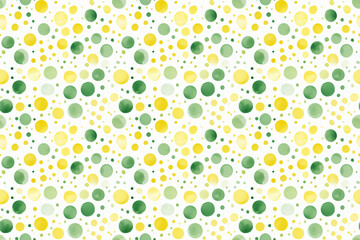 watercolor yellow and green polka dots pattern wallpaper