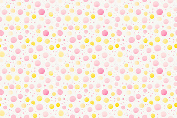watercolor yellow and pink polka dots pattern wallpaper