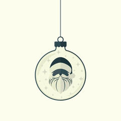 Minimalistyczny wzór bożonarodzeniowej kartki z Świętym Mikołajem i małymi gwiazdkami w nowoczesnym i eleganckim stylu. © Monika