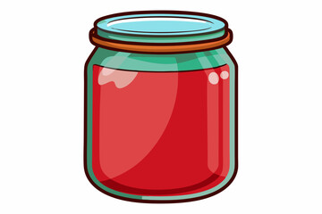 Empty jam jar on a white background vector art illustration