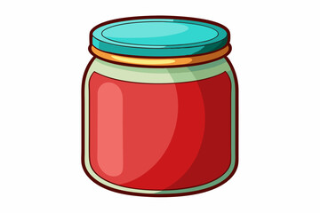 Empty jam jar on a white background vector art illustration