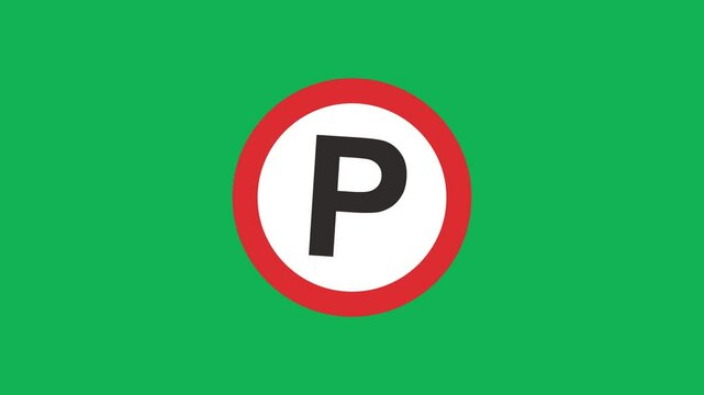 Parking road sign. Parking place for car. Glossy red icon for parking zone