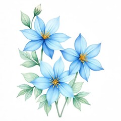 Obraz premium Delicate Light Blue Floral Arrangement on White Background