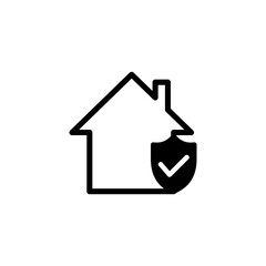 home insurance icon logo design. home protection sign and symbol