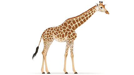 Fototapeta premium A giraffe standing on a white background