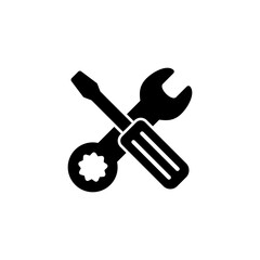 Tools icon logo design. tool sign and symbol. setting icon. Wrench and screwdriver. Service, repair