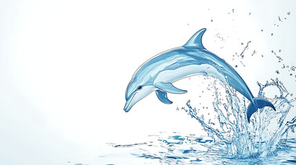 A dolphin is leaping out of the water