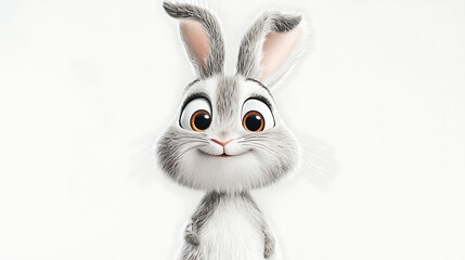 Obraz premium A cartoon rabbit with a big smile on its face