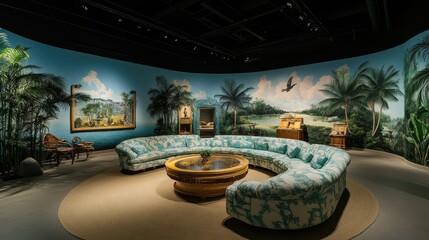 Fototapeta premium Tropical Paradise Inspired Living Room Design