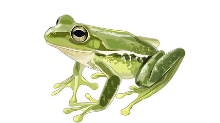 Obraz premium A frog is sitting on a white background