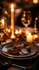 Romantic Candlelit Dinner: Mozzarella, Caponata, and Intimate Ambiance