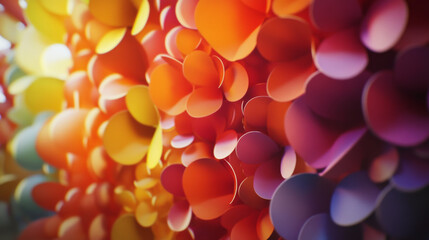 Abstract Colorful 3D Rendered Flower Background