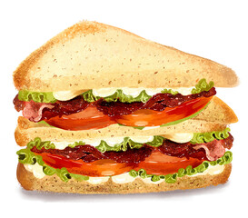 hand drawn sandwich illustration