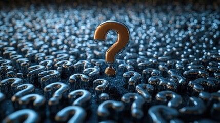 Red Question Mark Among White Question Marks Uncertainty Curiosity Investigation