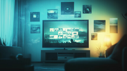 Naklejka premium Streaming Memories: Transitioning Vintage Videos to Digital Access